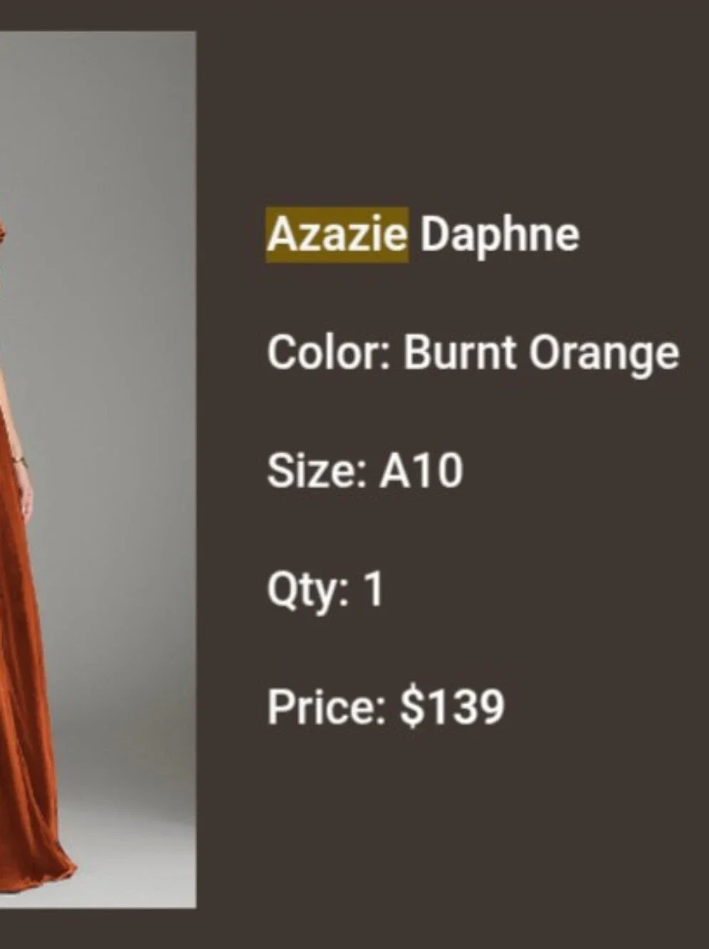 AZAZIE DAPHNE BURNT ORANGE BRIDESMAID DRESS - Picture 6 of 6